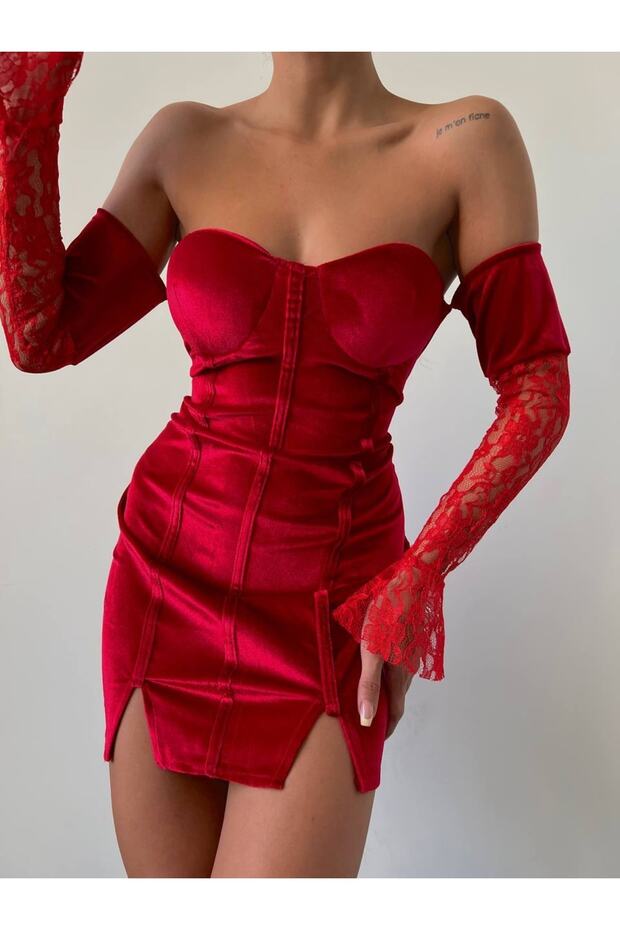 Fransız Güpür Mini Elbise - 3