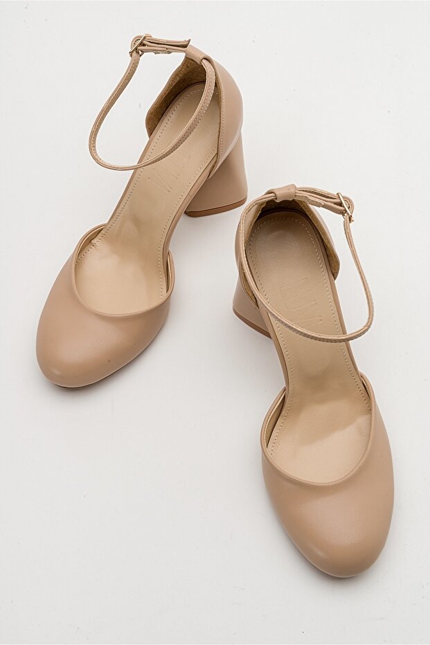 Damskie buty na wysokim obcasie w kolorze beżowym Oslo - 4