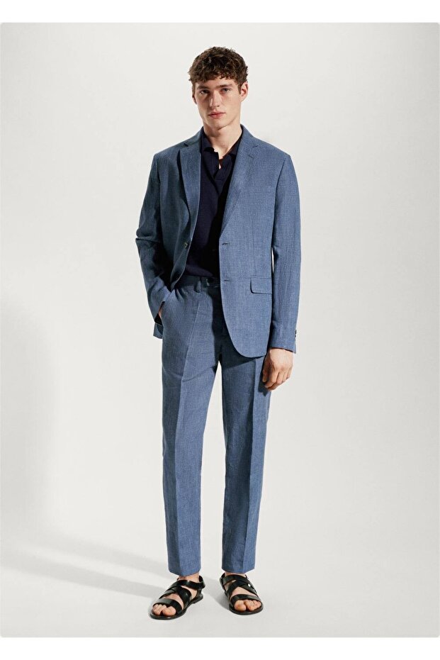 %100 Keten Pantolon - 2