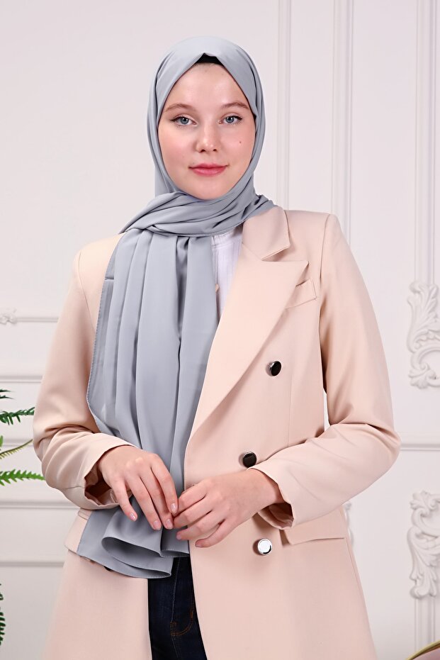 Medina Silk Shawl Gray