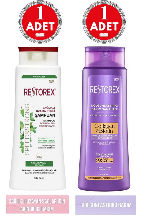 Yağlı Saçlar Şampuan 500 ml 1 Adet Collagen&biotin Dolgunlaştırıcı Şampuan 500 ml 1 Adet - 1