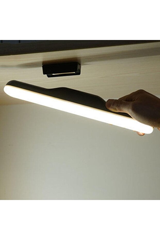 Martı Ledli Aplik Şarjlı Led Işık Mıknatıslı Led Aplik 3 Farklı Işık Hero Led Şarjlı Lamba Siyah - 4