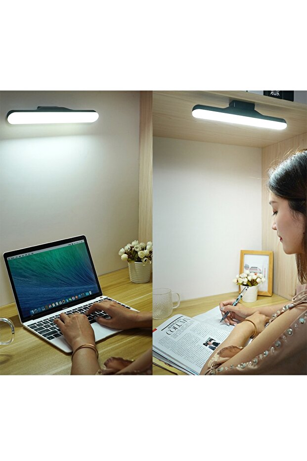 Martı Ledli Aplik Şarjlı Led Işık Mıknatıslı Led Aplik 3 Farklı Işık Hero Led Şarjlı Lamba Siyah - 7