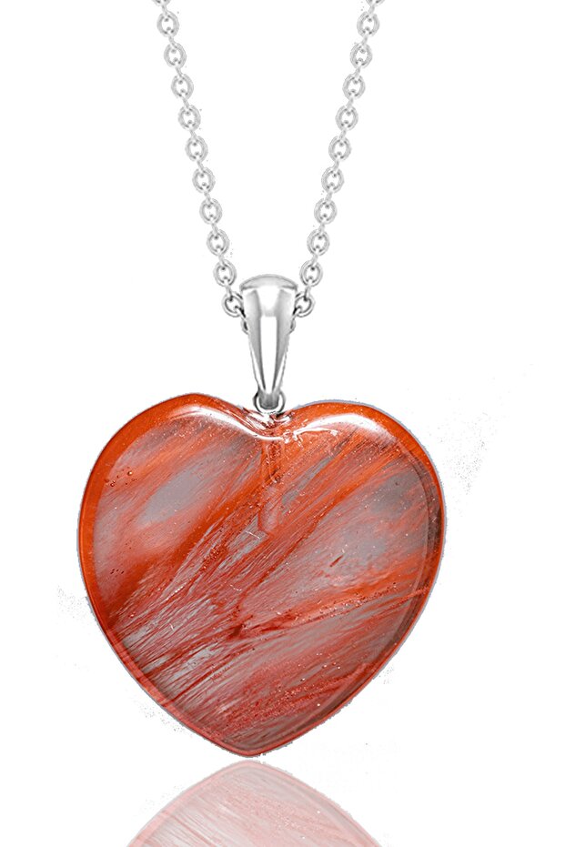 Certified Heart Cut Rose Quartz Stone Necklace
