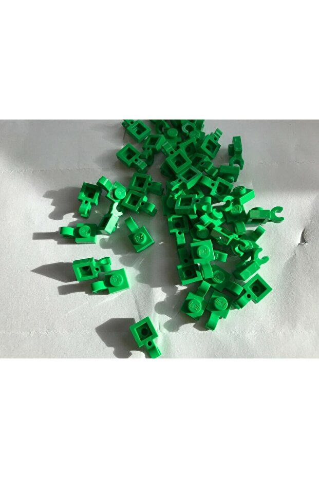 Original Custom Accessory Plate Modified 1 X 1 Green Horizontal Clip Flat Brick 4 Pieces Will Be Sent