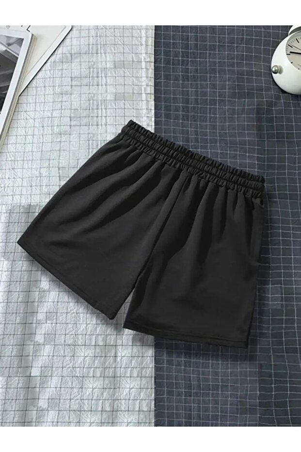 Brooklyn Baskılı Siyah Şort - 2