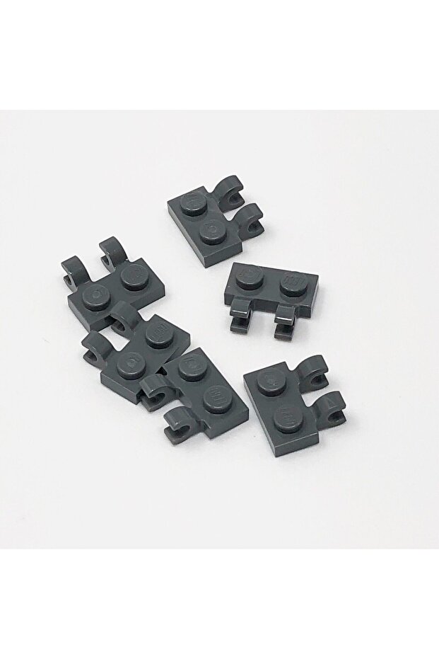 Original Accessory Plate Modified 1 X 2 Double Horizontal Clip Dark Gray Flat Brick 4 Pieces Will Be Sent