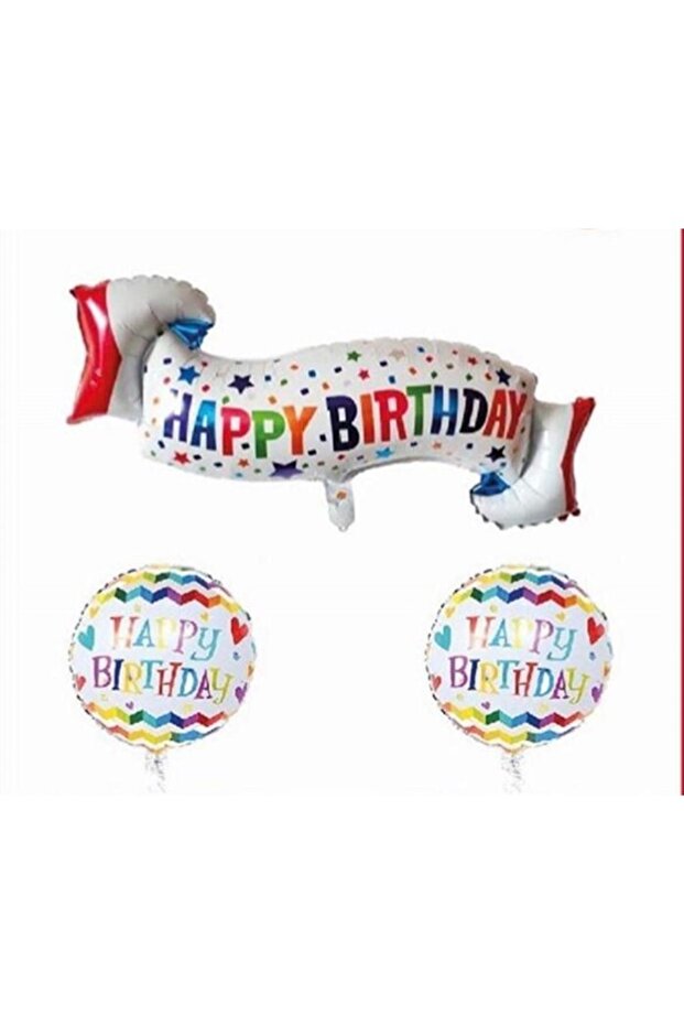 3 Pieces Happy Birthday Written Foil Balloon