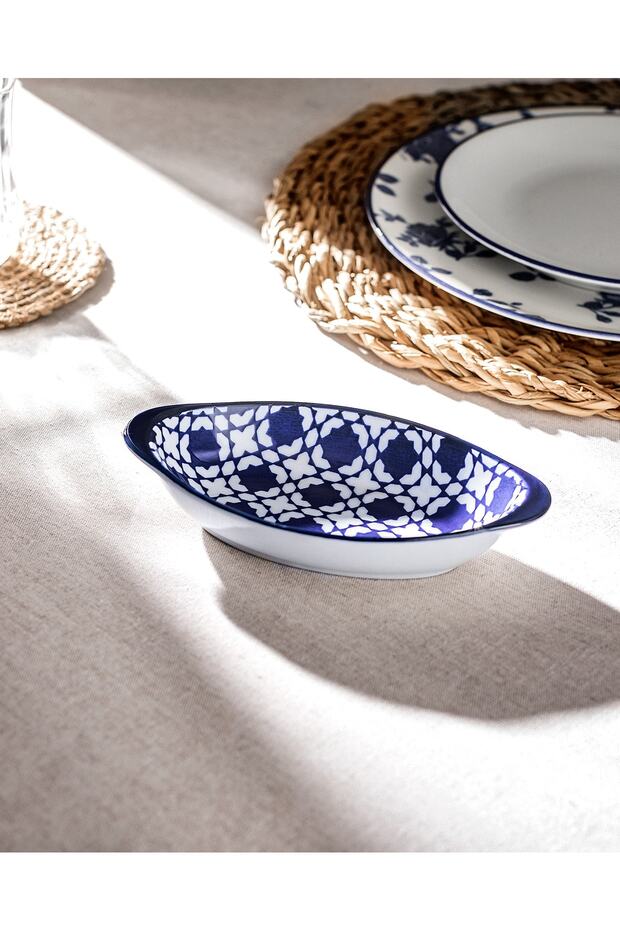 Rêve Bleu Brest New Bone China Oval Kulplu Tabak - 1