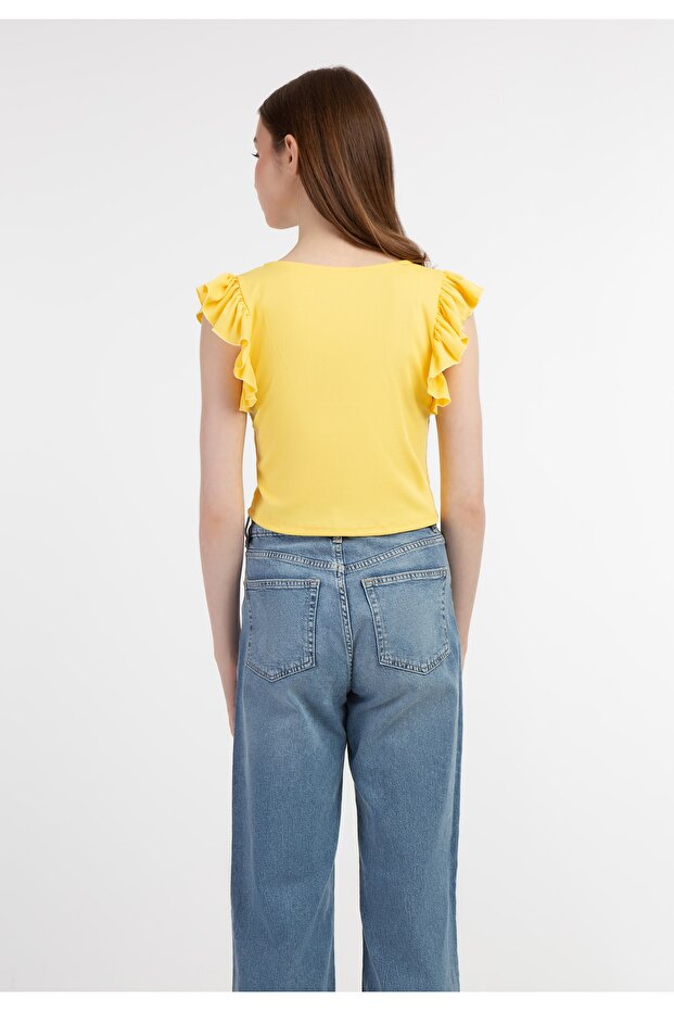 Blonde Strick Kurzarm Top - 4