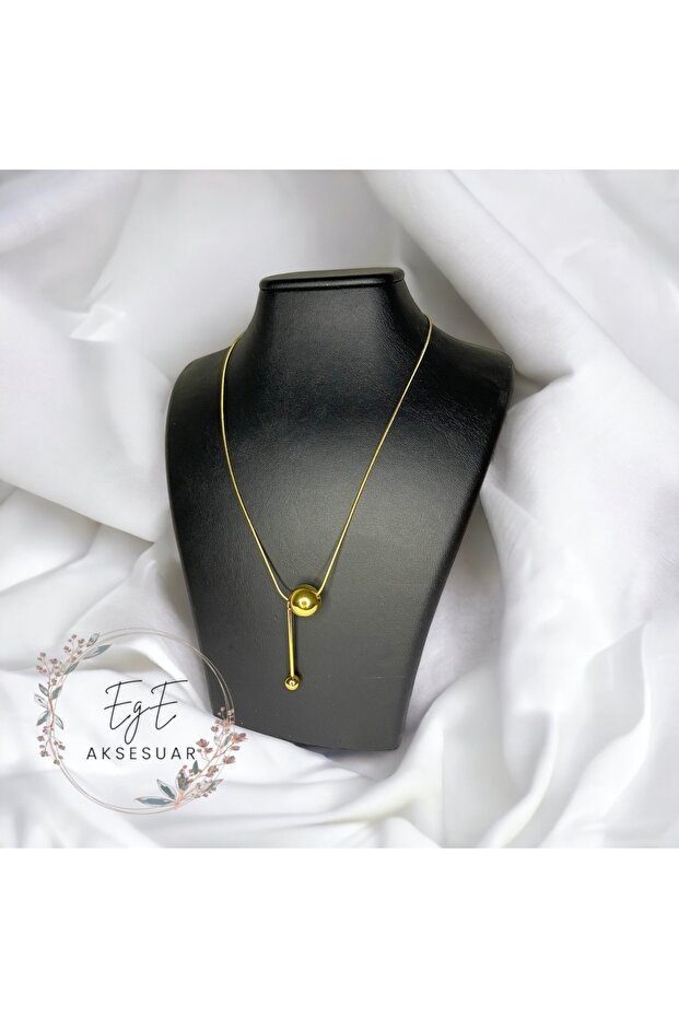Top Sarkıtlı Çelik Kolye