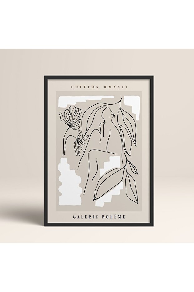 Black Wooden Framed Painting Framed Poster Artistic Modern Wall Decor (Abstract142-Black)