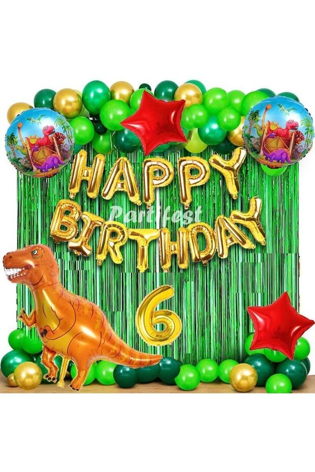 Dinosaur 6 Year Old Balloon Set Dinosaur Concept Helium Balloon Set Dinosaur Birthday Set