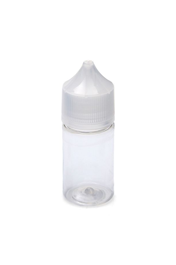 100 Adet - 30ml Gorilla Likit Şişesi Boş Şeffaf Iğne Uclu Damlalık Şişe - Şeffaf Kapaklı - 1