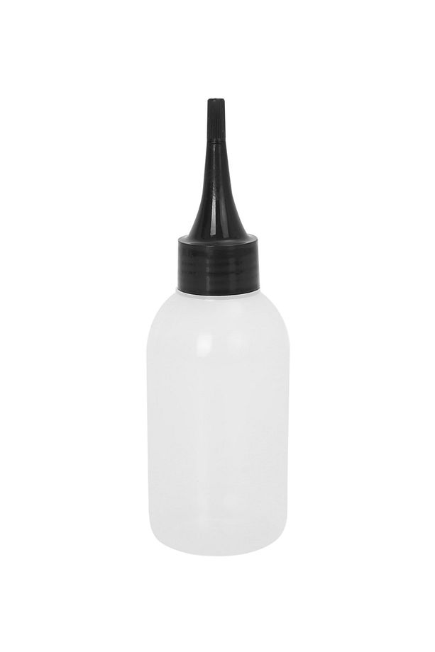 100 Adet - 120ml Şeffaf Yumuşak Sıkılabilir Plastik Şişe, Siyah Sivri Damlalık Kapaklı - 1