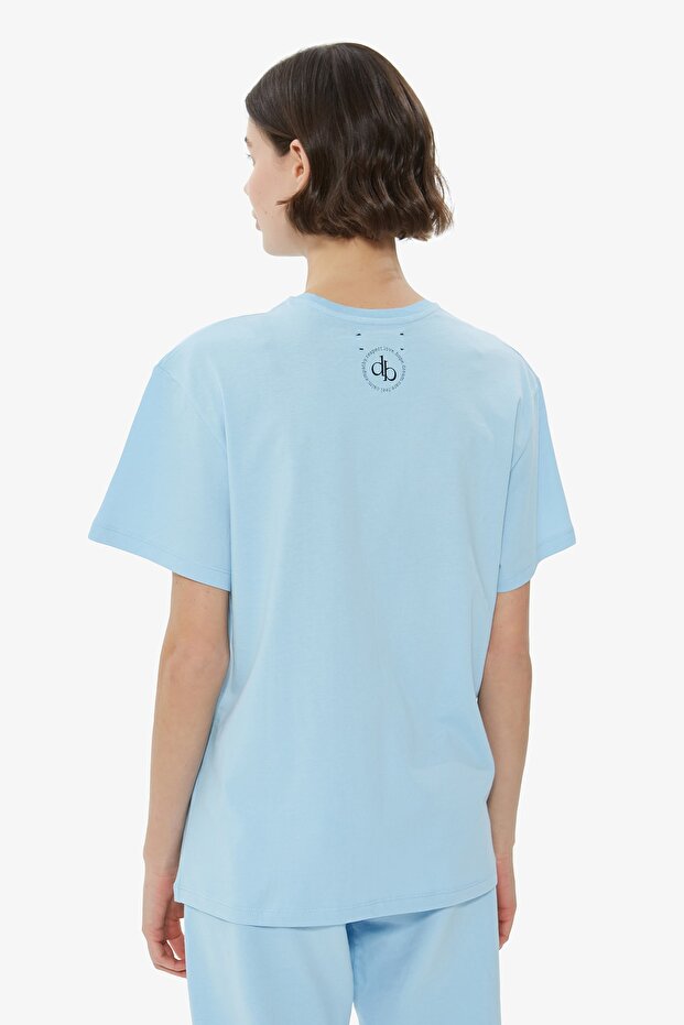 Arka Baskılı Bisiklet Yaka Basic T-shirt - 2