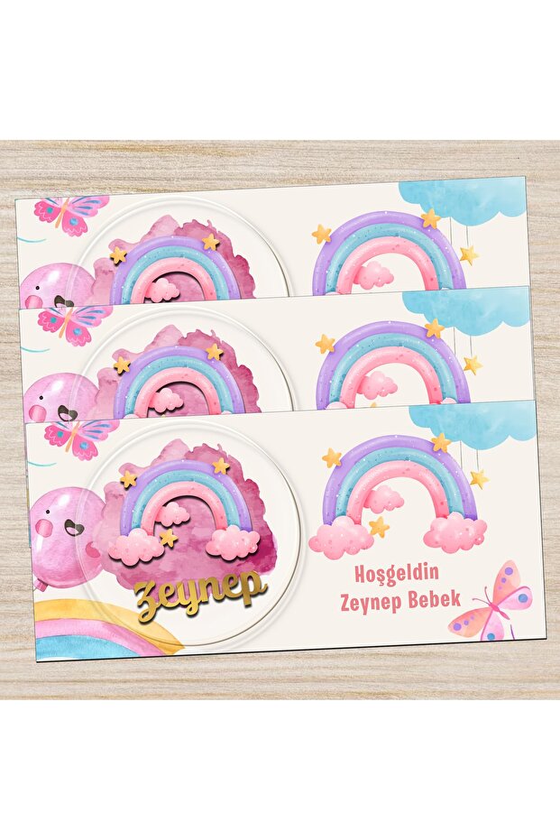 Transparent Plexiglass Baby Birthday Magnet with Embossed Figure Card 10 Pieces