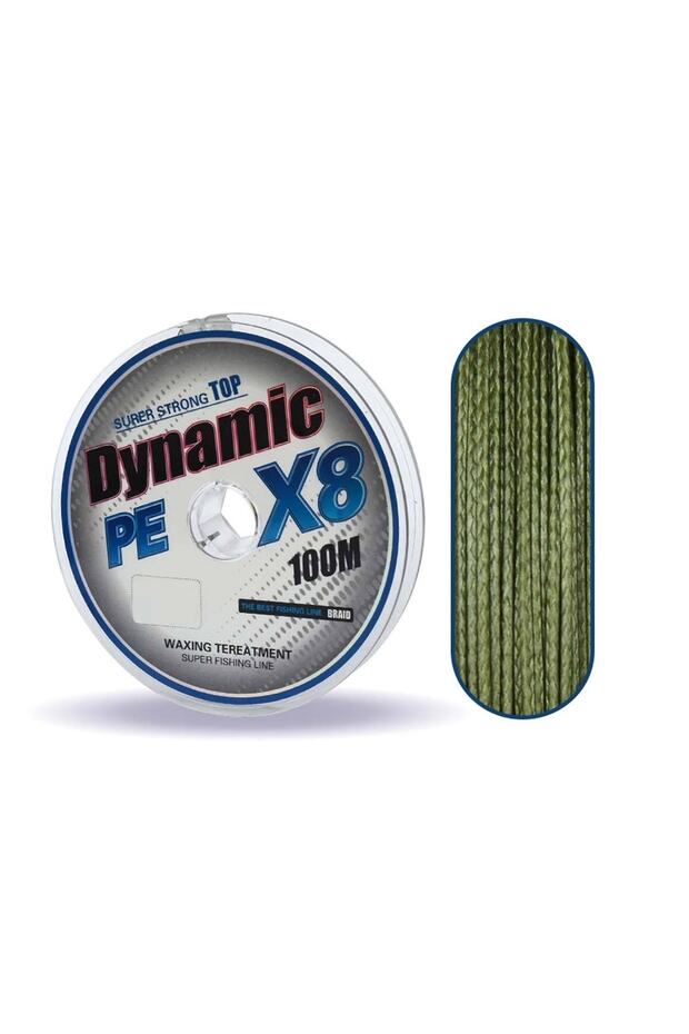Pe Braided Line X8 Green Rope Fishing Line 100Mt 0.06 mm