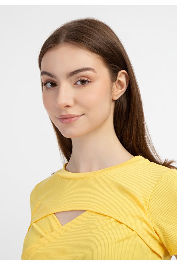 Strick Kurzarm Top blonda - 4