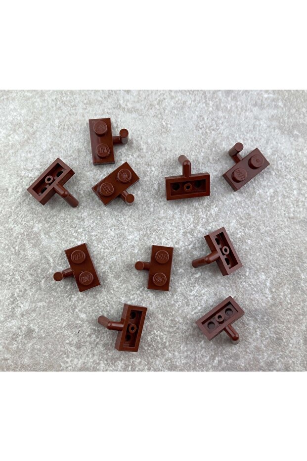 لوح ملحقات Moc معدل 1 × 2، شريط أفقي، طوب مسطح بني، سيتم إرسال 4 قطع