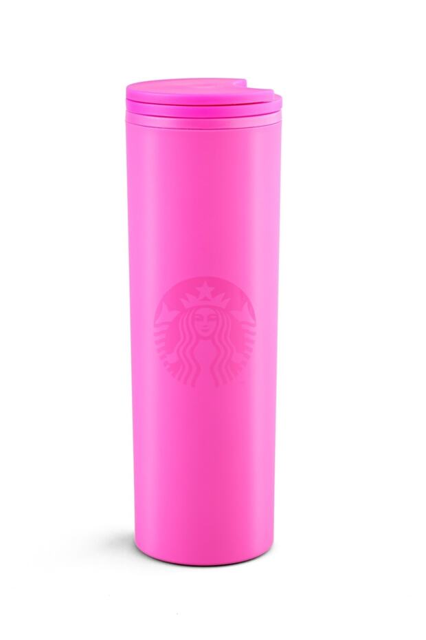 Pink Colored Plastic Thermos 473 ml