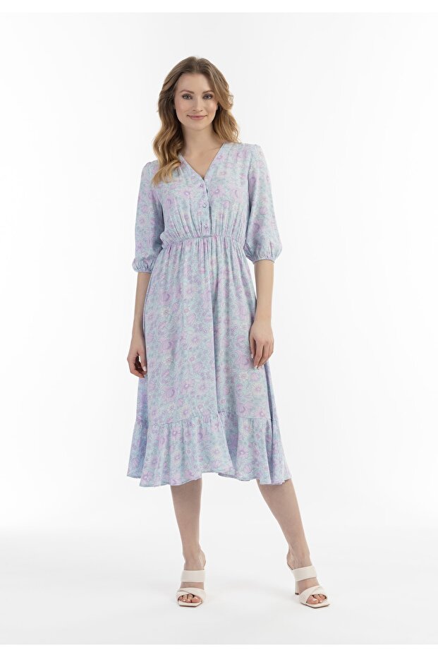 Midi dress with floral print nowles - 2