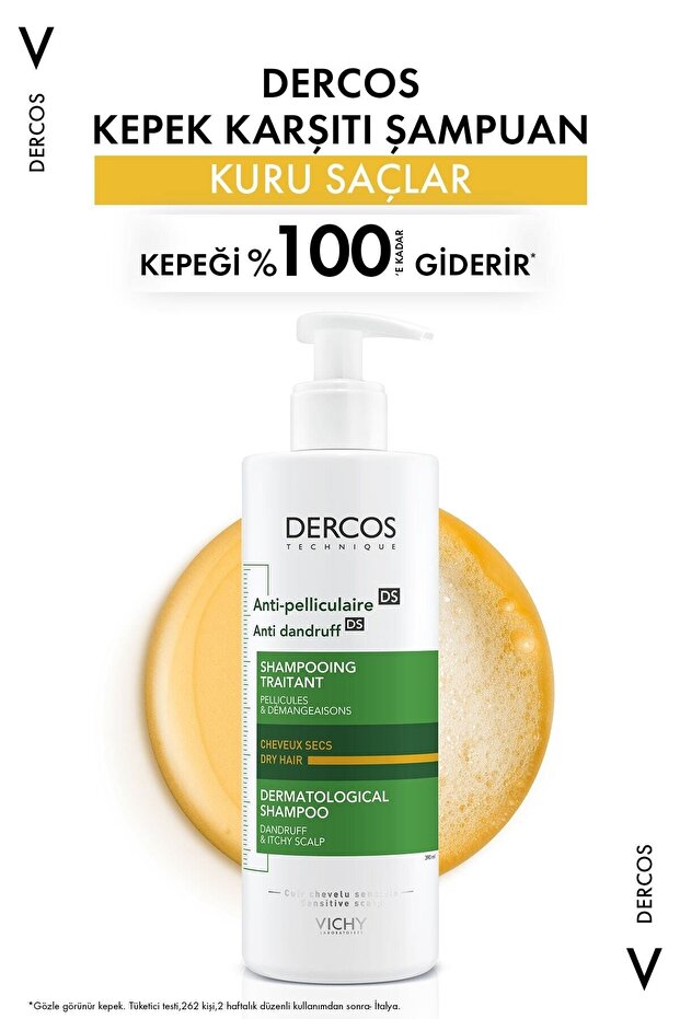 Effective Care Against Dandruff in Dry Hair Dercos Anti-Dandruff Shampoo 390 /Ml..