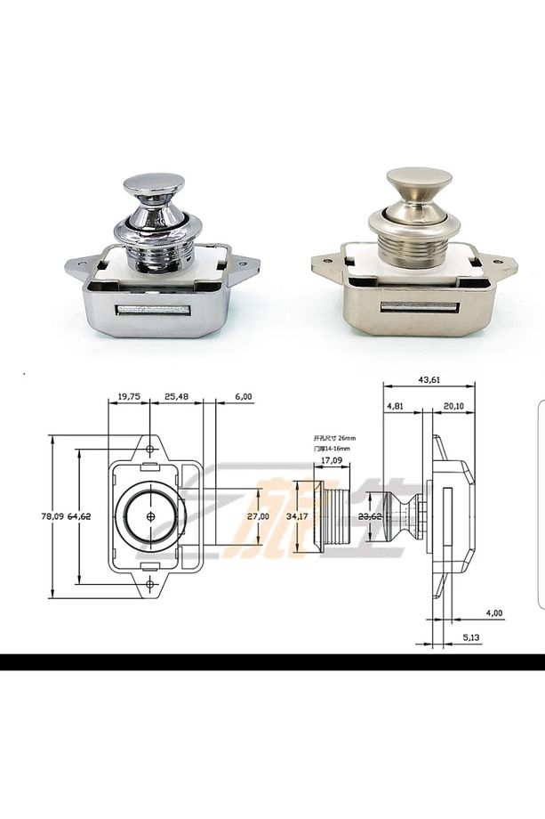 Basçek Karavan Tekne 15 Adet Dolap Çekmece Kilit 26mm Büyük Boy( Parlak Krom) - 4