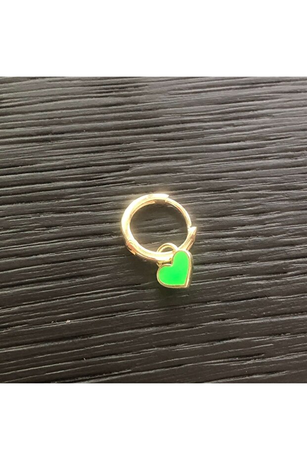 Yeşil Mini Kalp Küpe2