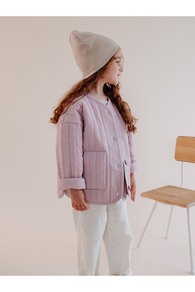 Quilted Kids Jacket - Lilac - 1