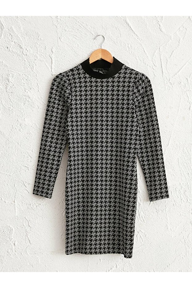 Women's Black Dress Houndstooth Patterned Plaid from Your Fashion Style
