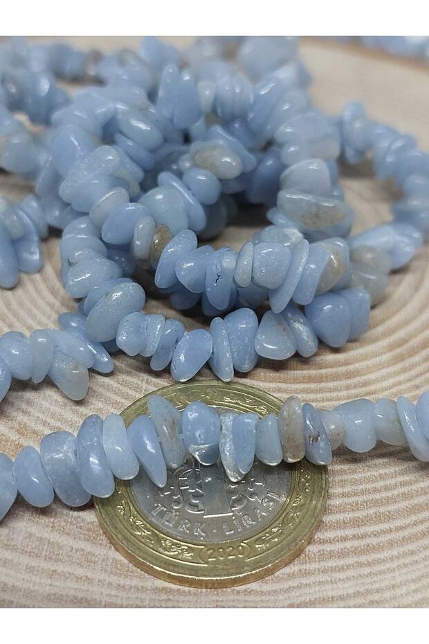 Perforated Angelite Stone Mini Size 50 Pieces