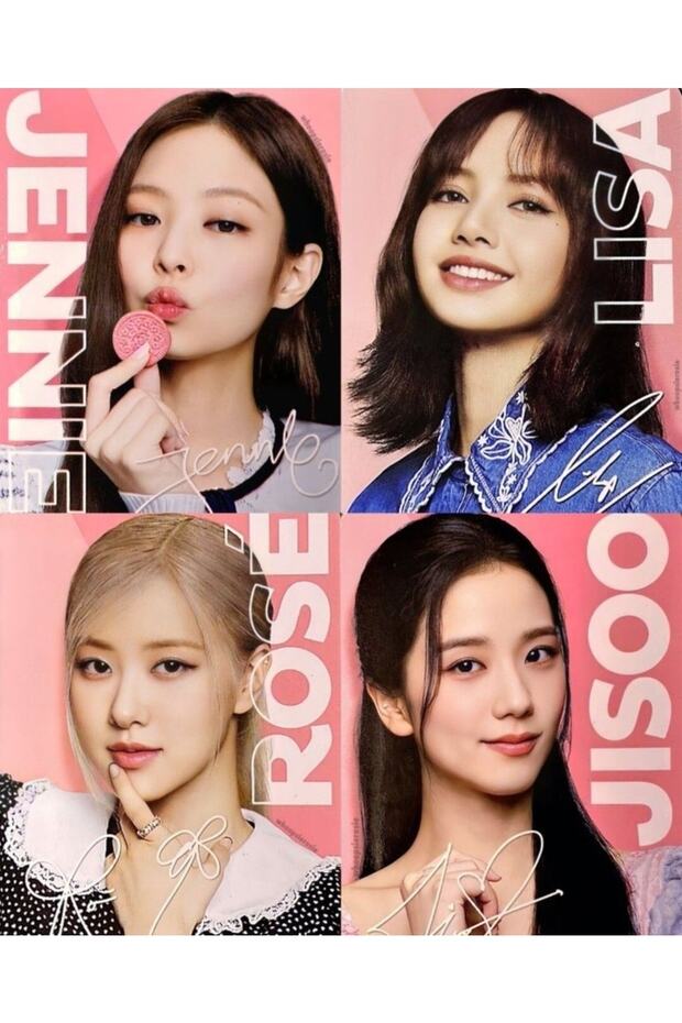 Kpop-blackpink بطاقة بريدية كبيرة رقم 3 (10 سم * 15 سم) مجموعة من 4 بطاقات بريدية منقوشة