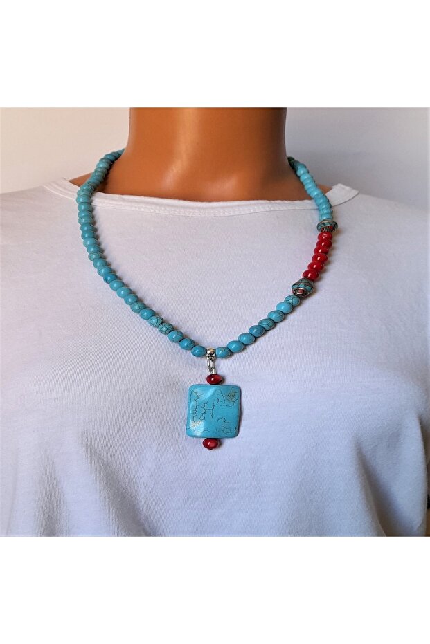 Turquoise Coral Necklace