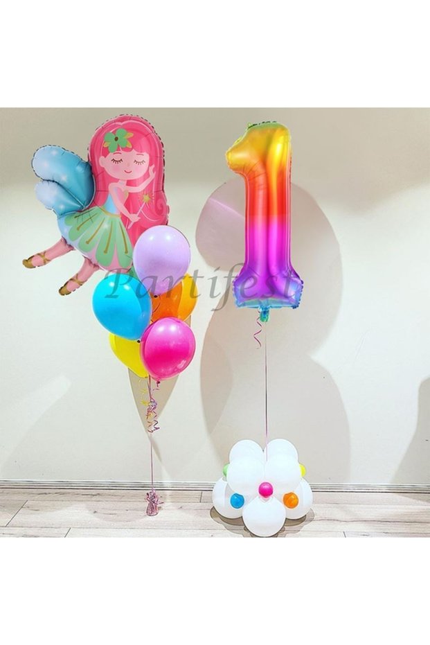 Fairy Girl Balloon Set Fairy Girl Foil Balloon Set Concept Birthday Set 1 Year Old Balloon