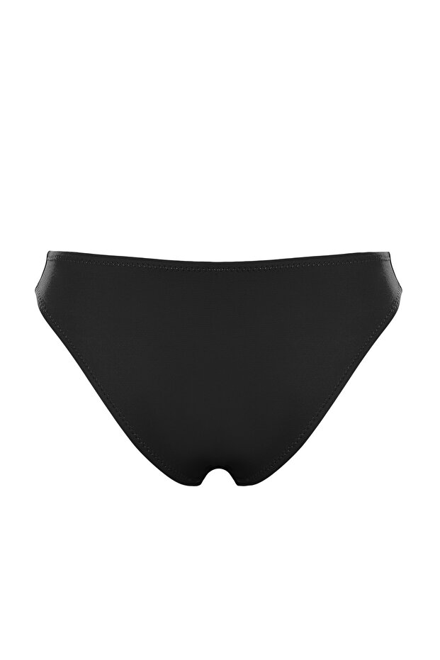 Siyah Aksesuarlı Regular Normal Bel Bikini Altı TBESS23BA00061 - 8