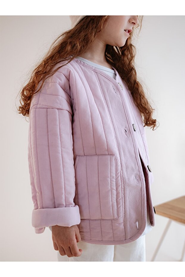 Quilted Kids Jacket - Lilac - 2