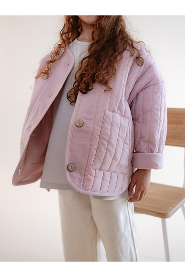 Quilted Kids Jacket - Lilac - 4