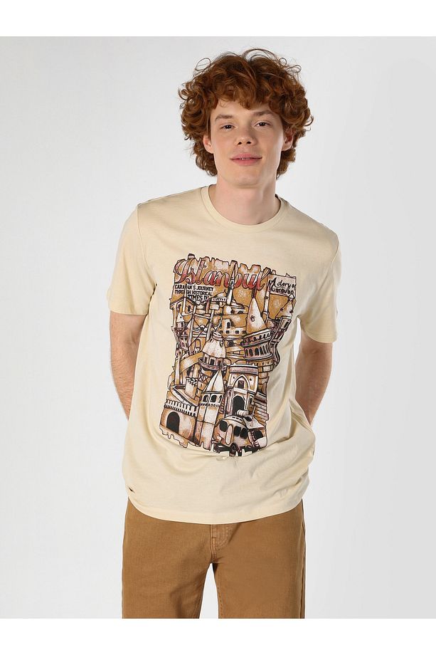 Bej Erkek Tshirt K.kol - 4
