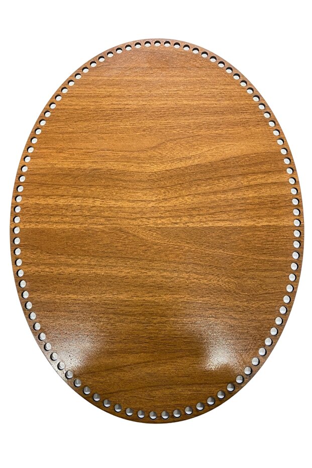 Wooden Oval Ellipse Basket Tray Base 40x30 Cm Walnut Double Face 3 Mm MDF