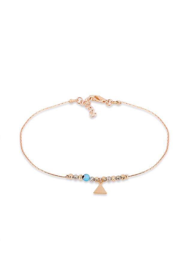 Üçgen Detaylı Çelik Halhal - 1