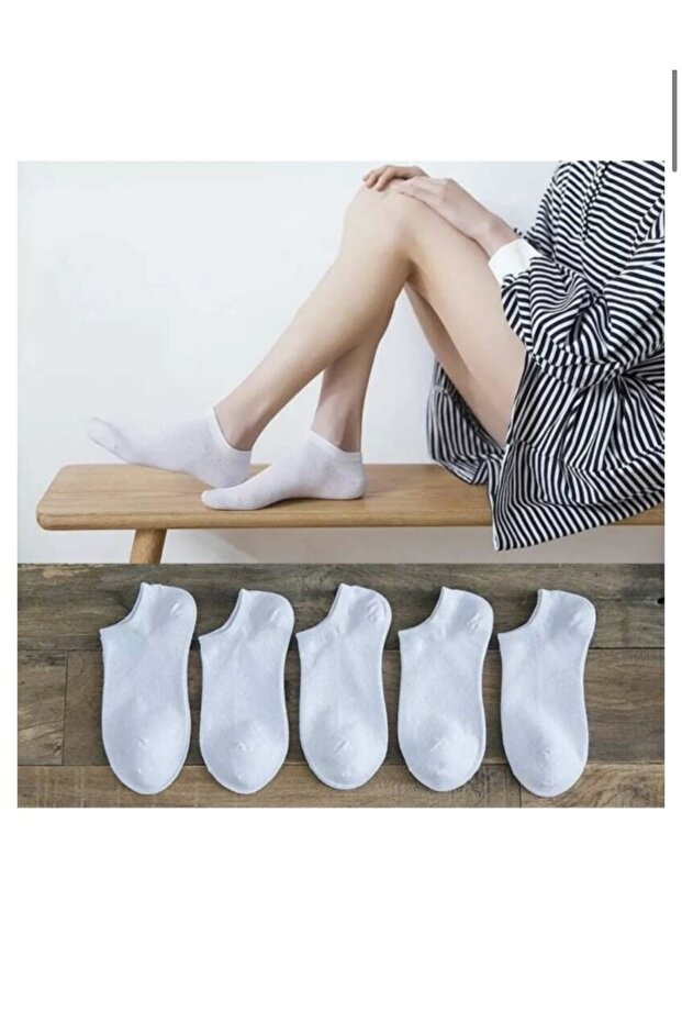 5 Pairs Unisex White Summer Ankle Socks Set