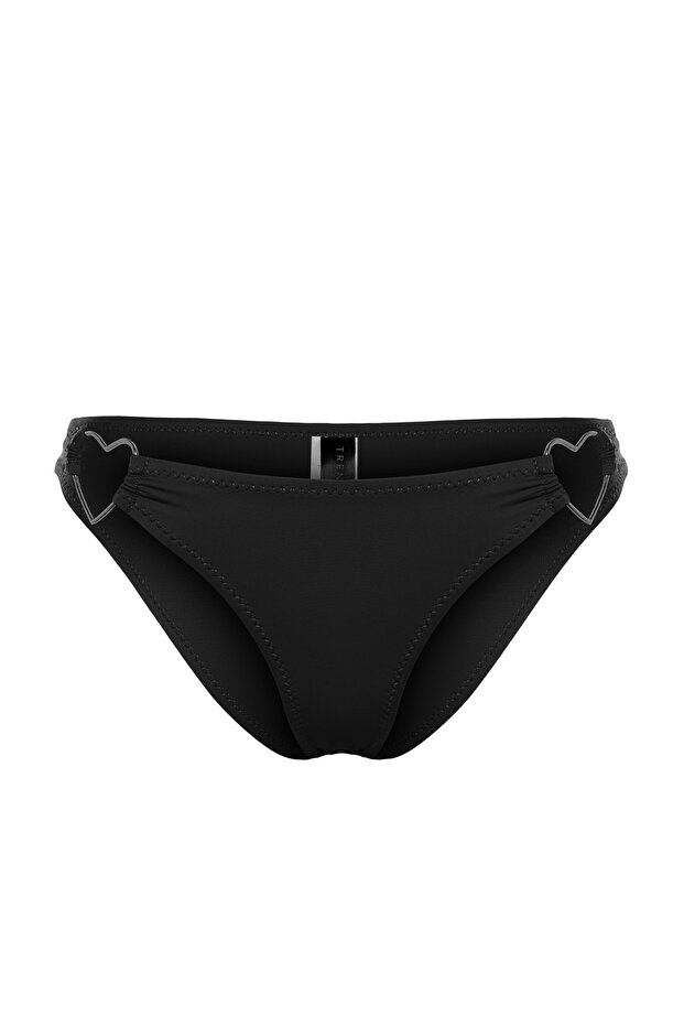 Siyah Aksesuarlı Regular Normal Bel Bikini Altı TBESS23BA00061 - 7
