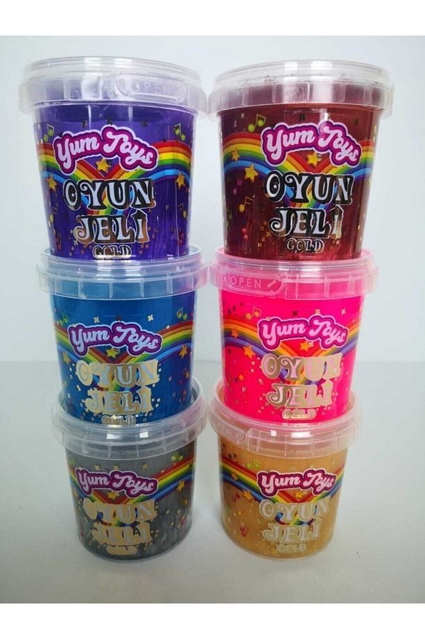 Oyun Jeli Slime Slaym Gold- Hazır Slime 6 Farklı Renkler 6 Kutu 140x6 Gr - 1