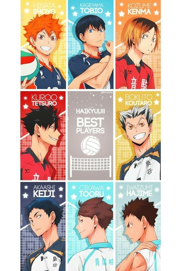Anime-haikyuu Patterned Photo Card Set of 9