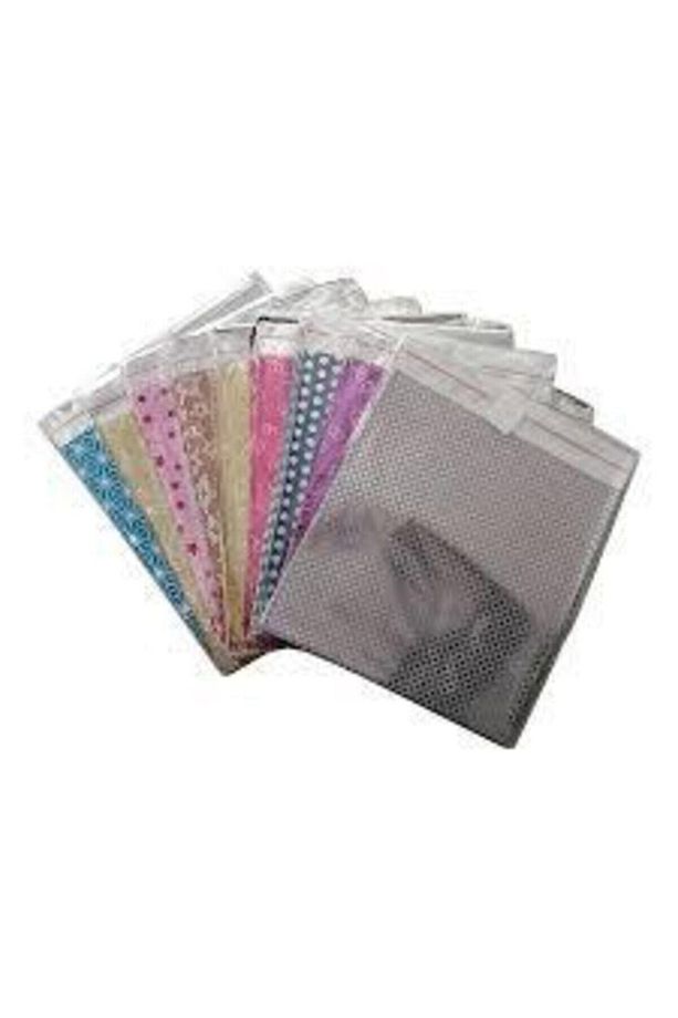 200 Adet 20x25cm Kendinden Bandlı Hazır Hediye Paketi Metalize Poşet Anbalajı - 1