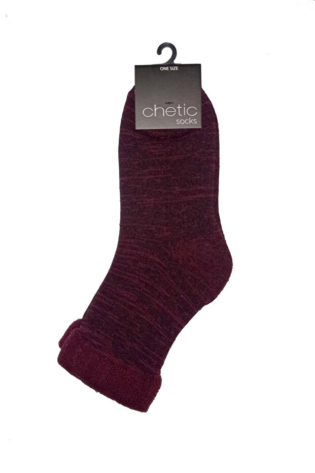 Bordo Kırçıllı Soket Havlu Çorap - 1