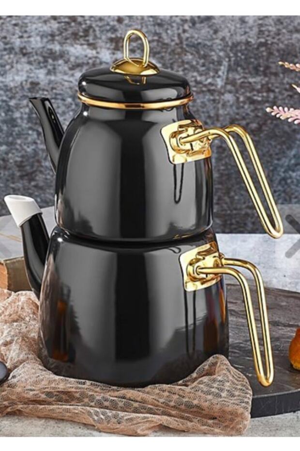 Emaye Çaydanlık Siyah - 1