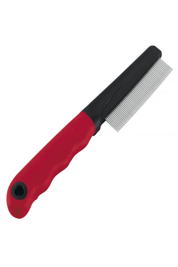 Gro 5856 Steel Feather Comb 17X3 Cm, Red, Narrow Short