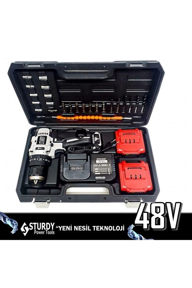 Sturdy Pro Xr4850xlg Li-on 48 Volt 5 Amper Şarjlı Çift Akülü Darbeli Matkap 27 Parça Usta Setli - 2